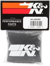 Load image into Gallery viewer, K&amp;N 4.5in Base ID x 3.5in Top ID x 6in H - Black - Round Tapered - Drycharger Air Filter Wrap