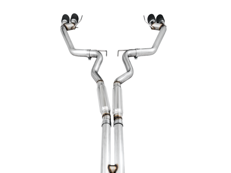 AWE Tuning 2018+ Ford Mustang GT (S550) Cat-Back Exhaust - Track Edition (Quad Diamond Black Tips)
