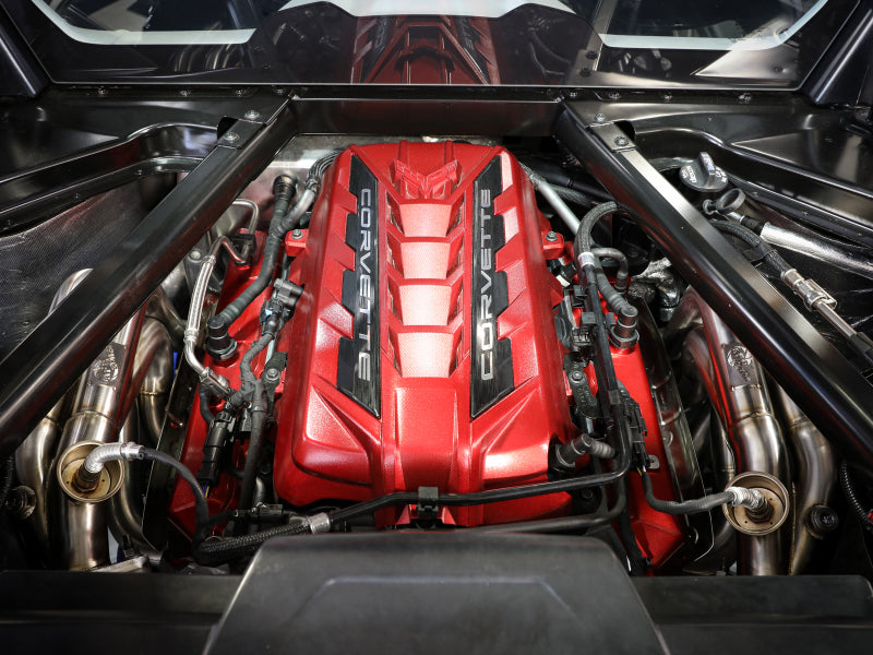 aFe Twisted 304SS Header 2020 Chevy Corvette (C8) 6.2L V8 - Titanium Ceramic Coated