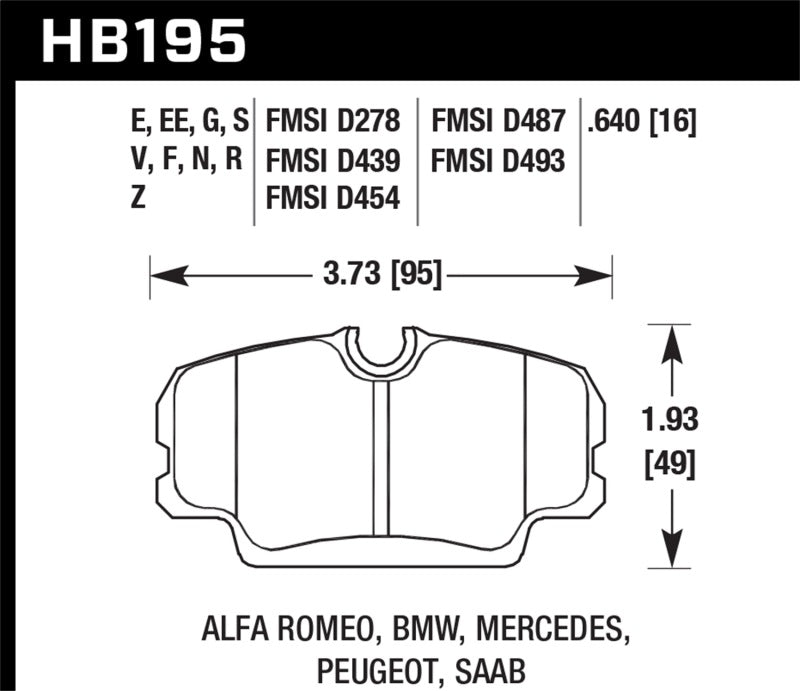 Hawk 84-4/91 BMW 325 (E30) HT-10 Front Race Pads (NOT FOR STREET USE)