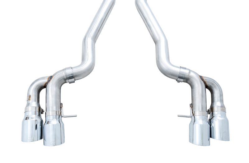 AWE Tuning 18-19 BMW M5 (F90) 4.4T AWD Axle-Back Exhaust - Track Edition (Chrome Silver Tips)