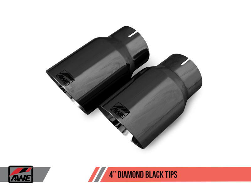 AWE Tuning S550 Mustang EcoBoost Axle-Back Exhaust - Touring Edition (Diamond Black Tips)
