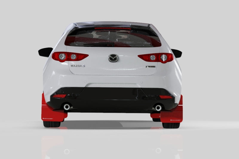 Rally Armor 19-26 Mazda3 Hatchback Red UR Mud Flap w/White Logo