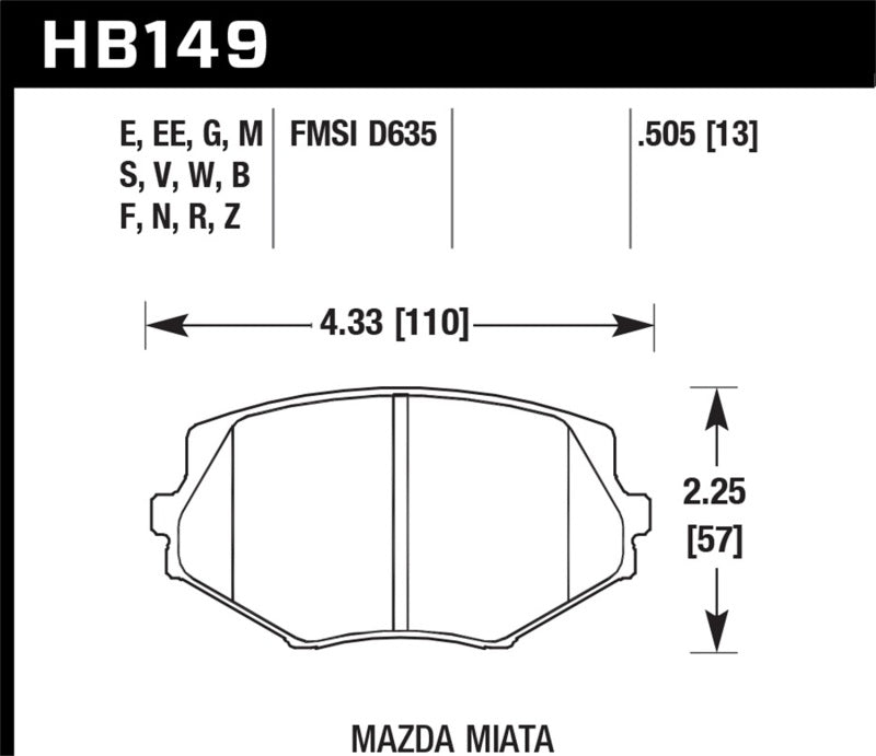Hawk 94-97 Mazda Miata / 99-03 Miata DTC-30 Race Front Brake Pads