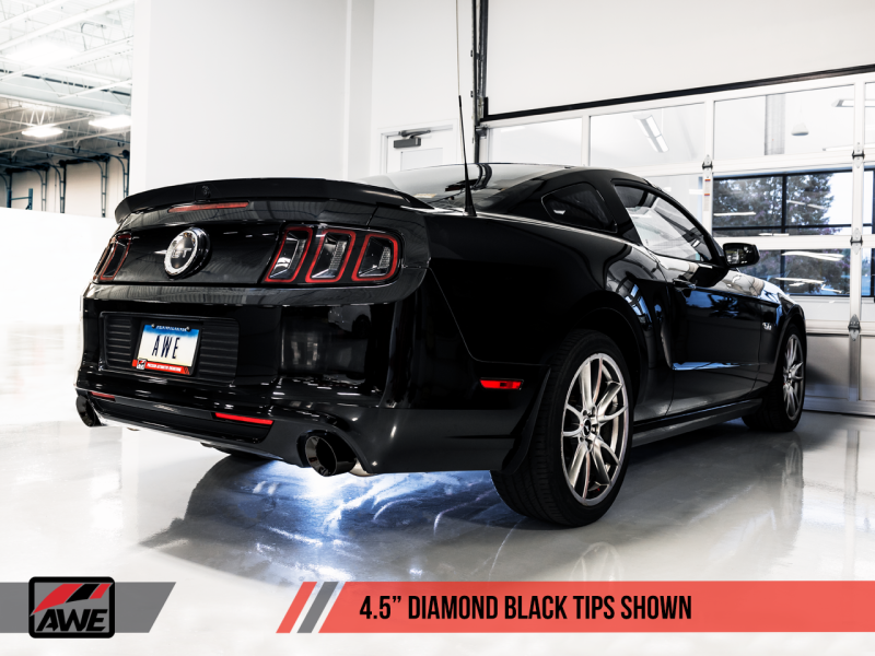 AWE Tuning S197 Mustang GT Axle-Back Exhaust - Touring Edition (Diamond Black Tips)