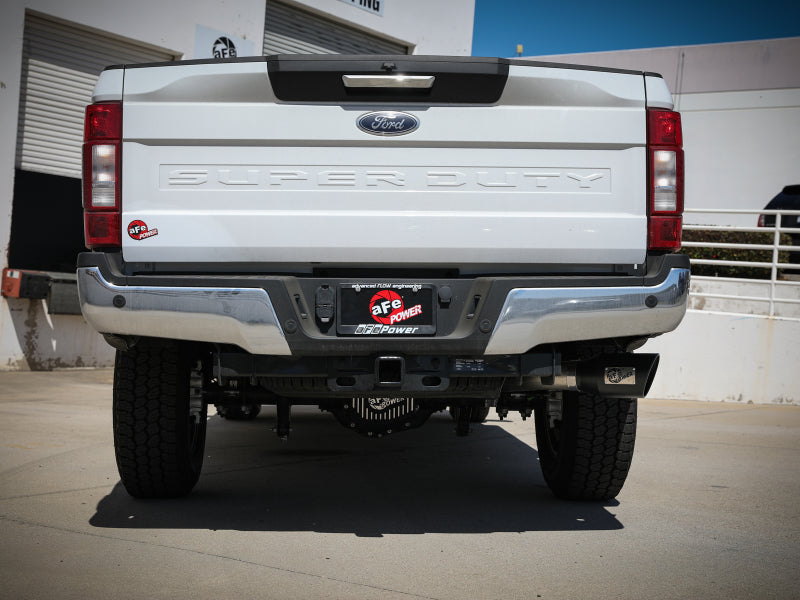 aFe Apollo GT Series 3-1/2in 409 SS Axle-Back Exhaust 17-20 Ford F-250/F-350 Black Tips w/o Muffler