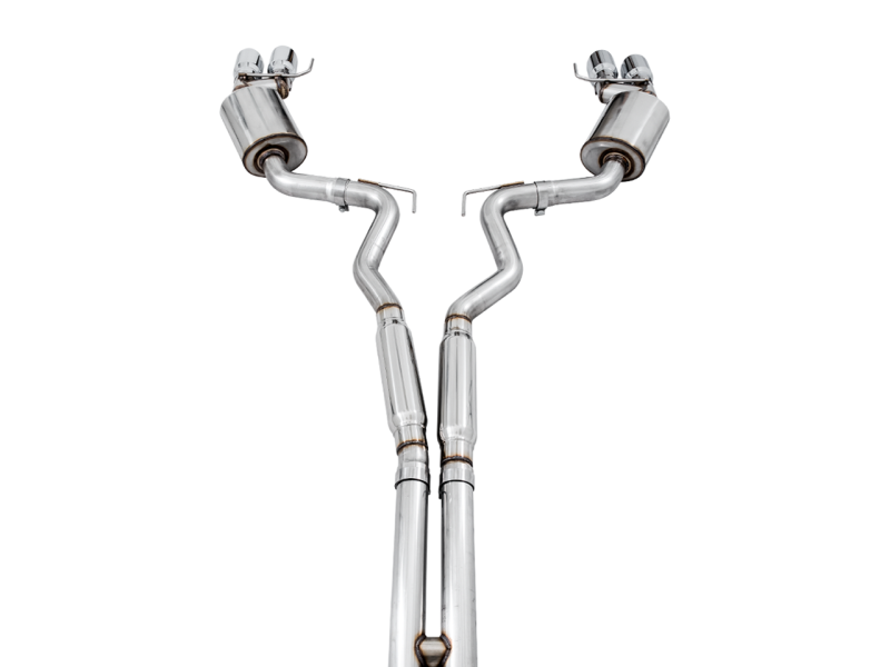 AWE Tuning 2018+ Ford Mustang GT (S550) Cat-Back Exhaust - Touring Edition (Quad Chrome Silver Tips)