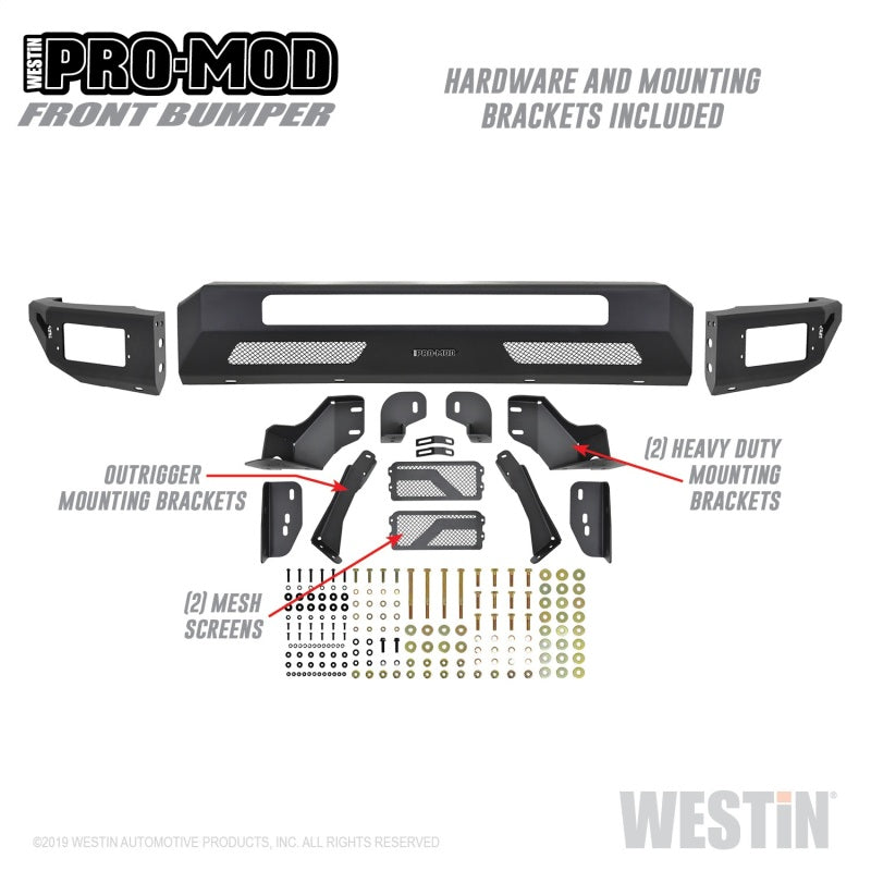 Westin 2011-2016 Ford F-250/350/450/550 Super Duty Pro-Mod Front Bumper - Textured Black