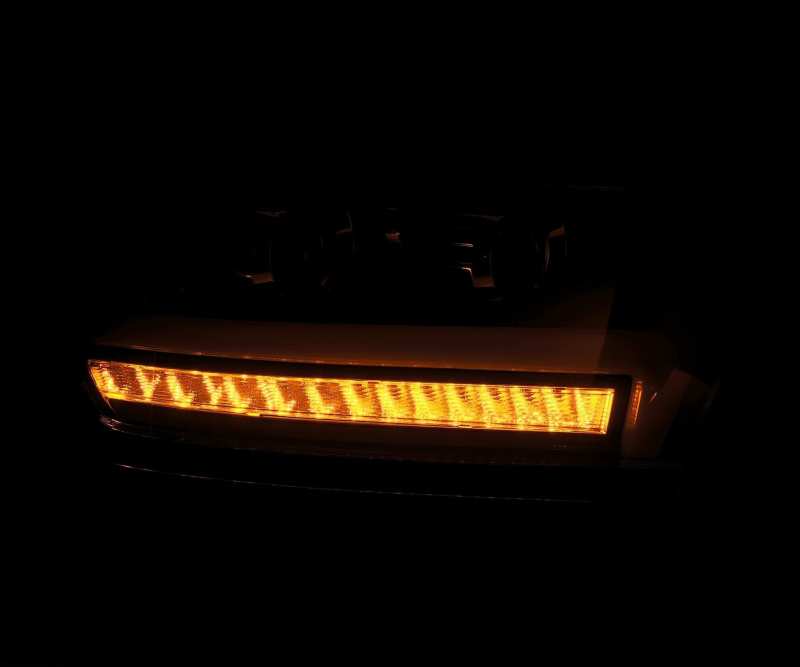 AlphaRex 19-20 Dodge Ram 1500 LUXX LED Proj Headlights Plank Jet Blk w/Activ Light/Seq Signal/DRL