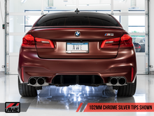 Load image into Gallery viewer, AWE Tuning 18-19 BMW M5 (F90) 4.4T AWD SwitchPath Cat-Back Exhaust - Chrome Silver Tips