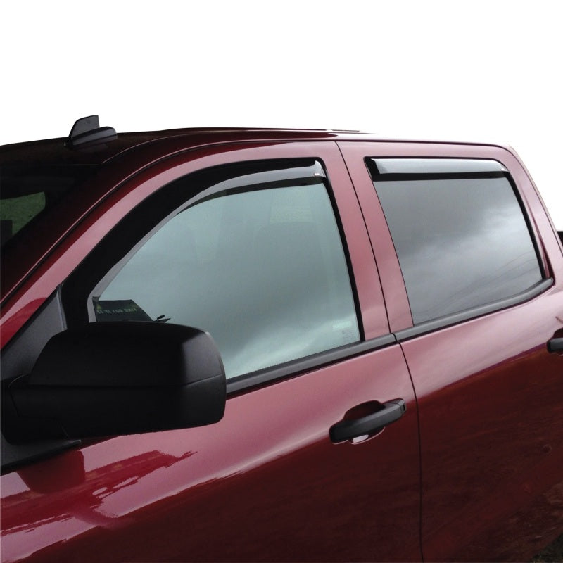 Westin 2014-2018 Chevy Silverado 1500 Crew Cab In-Channel Wind Deflector 4pc - Smoke