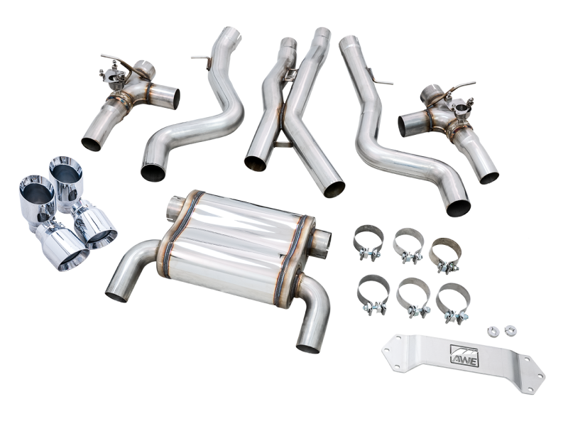 AWE Tuning BMW F8X M3/M4 Track Edition Cat-Back Exhaust - Diamond Black Tips