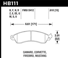 Load image into Gallery viewer, Hawk 94-04 Mustang Cobra / 88-95 Corvette 5.7L / 88-92 Camaro w/ Hvy Duty Brakes Front Performance C