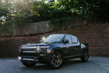 Load image into Gallery viewer, Rally Armor 22-25 Rivian R1T Black UR Mud Flap w/Nitrous Blue Logo