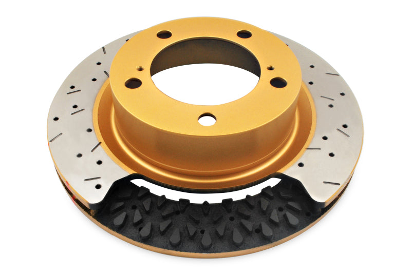 DBA 2010+ Camaro V8 SS Front Drilled & Slotted 5000 Series 2 Piece Rotor Assembled w/ Gold Hat