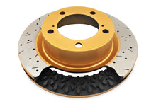 Load image into Gallery viewer, DBA 2010+ Camaro V8 SS Front Drilled &amp; Slotted 5000 Series 2 Piece Rotor Assembled w/ Gold Hat