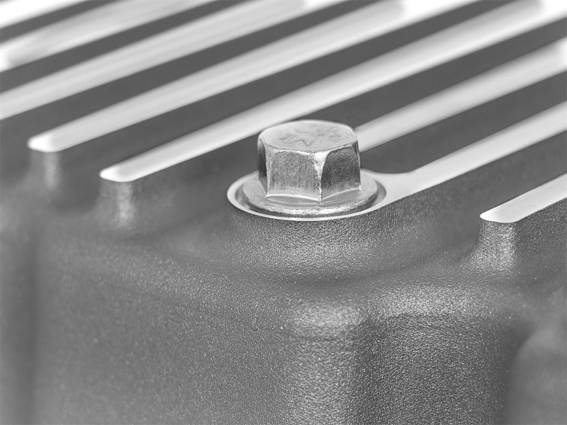 aFe Street Series Engine Oil Pan Raw w/ Machined Fins; 11-17 Ford Powerstroke V8-6.7L (td)
