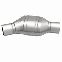 Load image into Gallery viewer, MagnaFlow Universal Catalytic Converter 2.25in Inlet/Outlet Angled Offset/Center Calif OBDII
