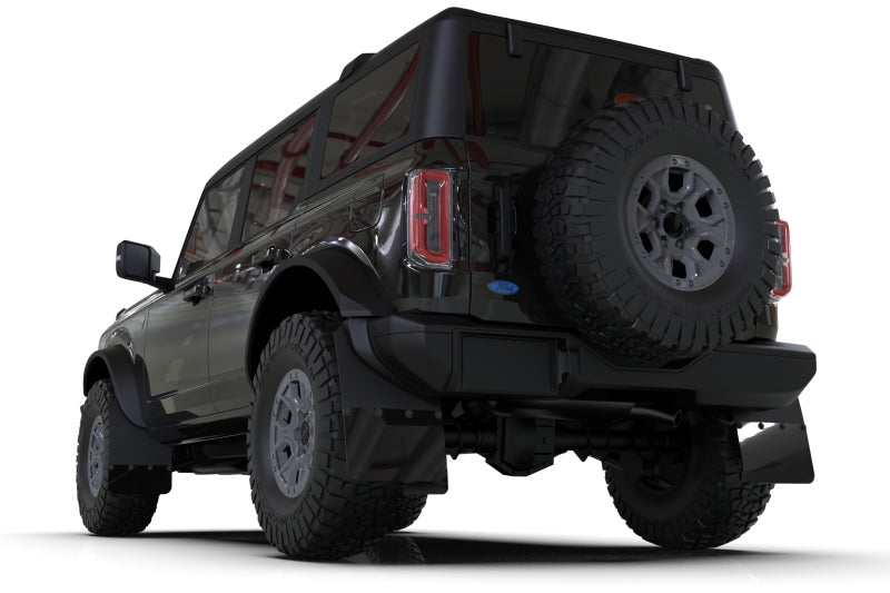 Rally Armor 21-25 Ford Bronco (Steel Bmpr + RB - NO Rptr/Sprt) Blk Mud Flap w/Area Blue Logo
