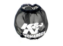 Load image into Gallery viewer, K&amp;N Universal PreCharger Round Tapered Air Filter Wrap Black 3in Base ID x 2in Top ID x 3in H