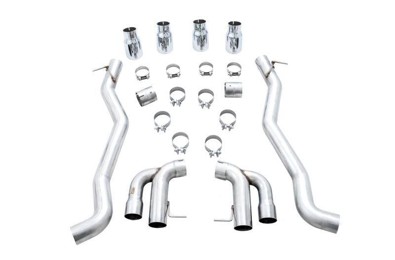 AWE Tuning 18-19 BMW M5 (F90) 4.4T AWD Axle-Back Exhaust - Track Edition (Chrome Silver Tips)