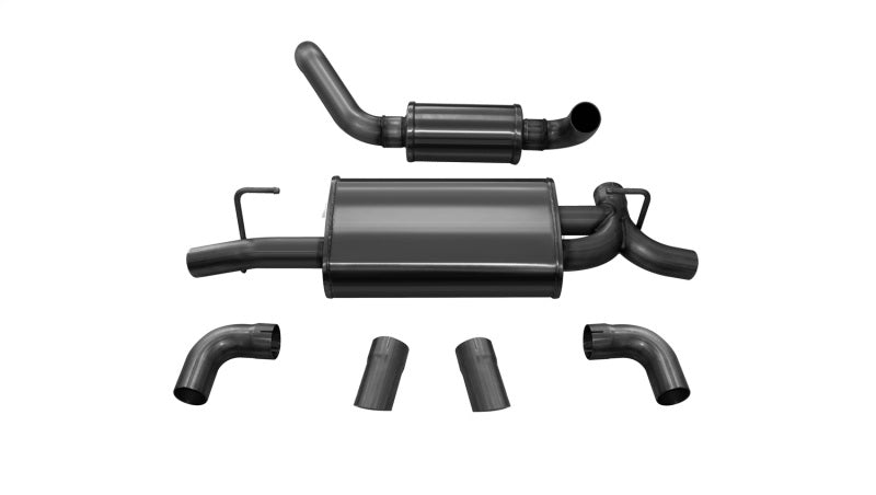 Corsa 2018-2025 Jeep Wrangler JL 2.5in Dual Rear Turn Down Exit Black Touring Axle-Back Exhaust